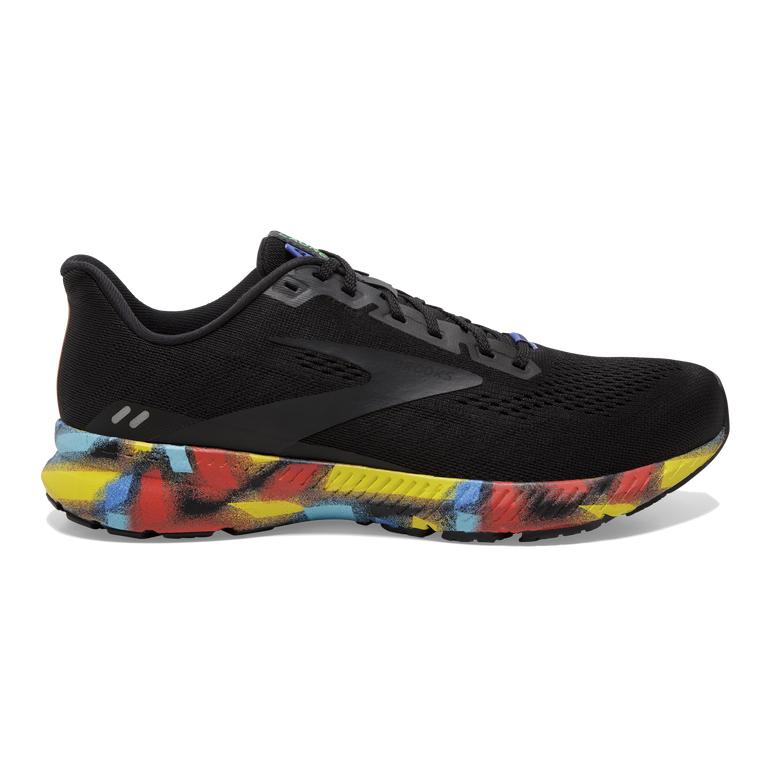 Brooks Women's Launch 8 Light-Cushion Road Running Shoes - Black/Red/Blue (WUAN56379)